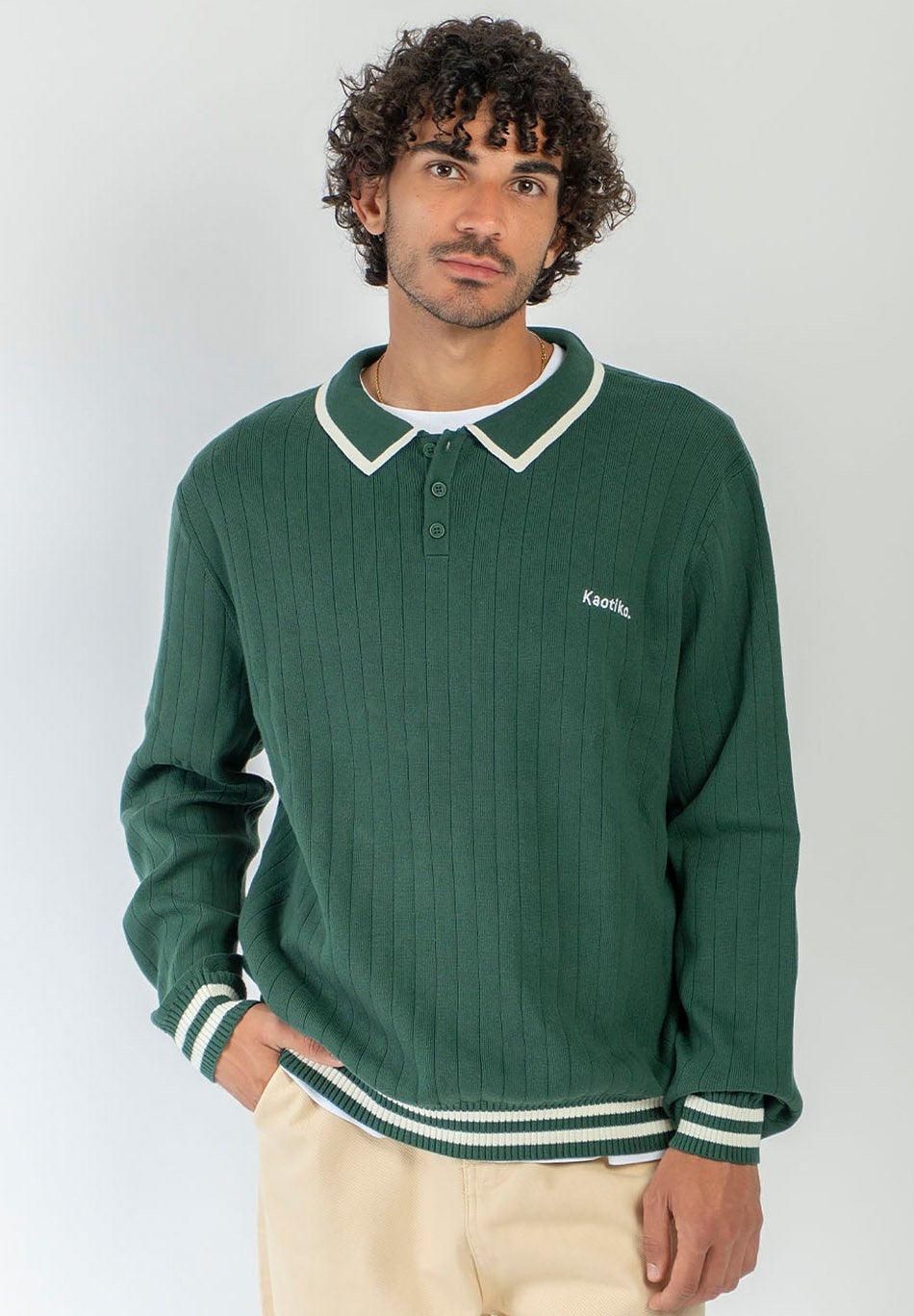 KAOTIKO – Pull Sweater Polo Unisex Green
