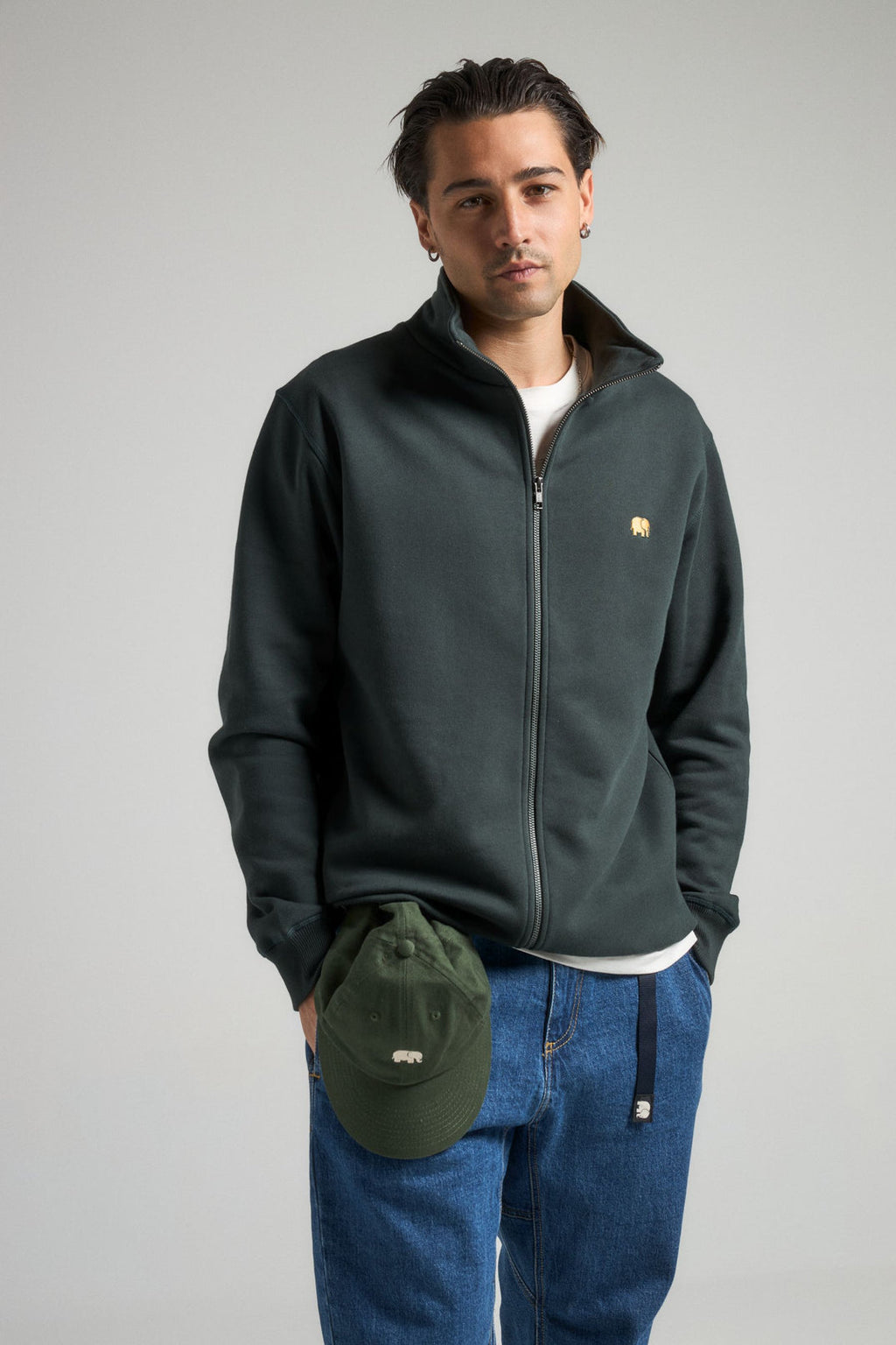 TRENDSPLANT – Sweatshirt Zippé Organic Essential Scarab Green