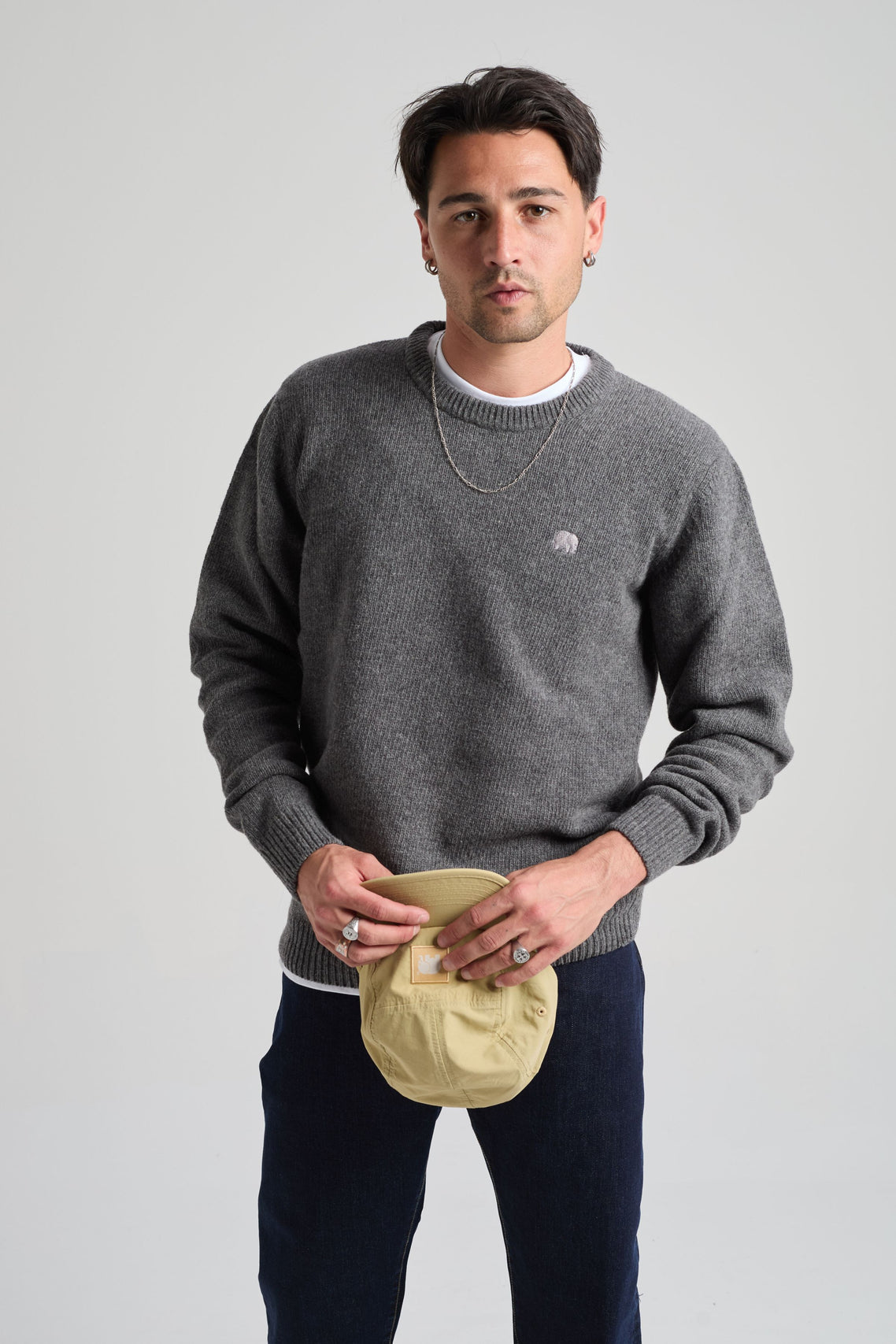 TRENDSPLANT – Pull en Maille Sella Knit Dark Heather Grey