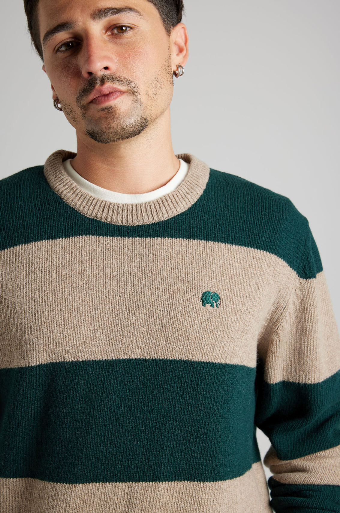 TRENDSPLANT – Pull en Maille Sella Knit Pine Green/Nomad Brown