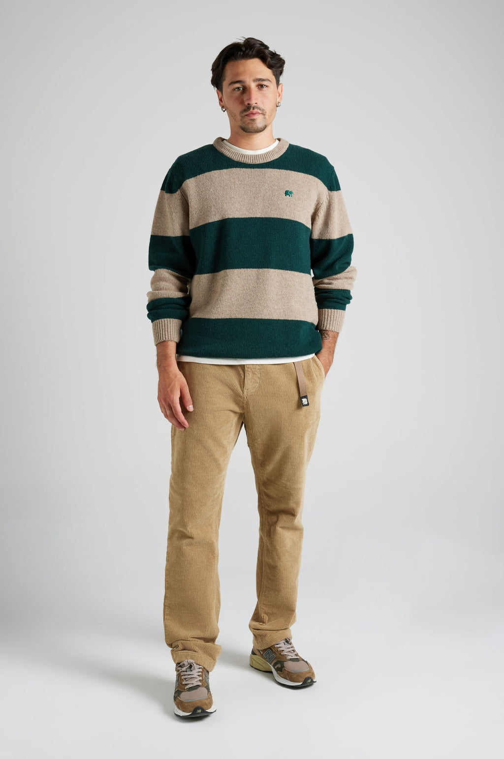 TRENDSPLANT – Pull en Maille Sella Knit Pine Green/Nomad Brown