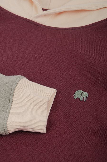 TRENDSPLANT – Sweatshirt à Capuche Color Block Nightfall Ruby