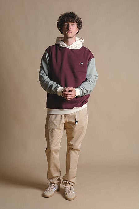 TRENDSPLANT – Sweatshirt à Capuche Color Block Nightfall Ruby