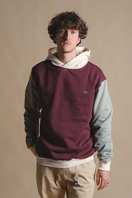TRENDSPLANT – Sweatshirt à Capuche Color Block Nightfall Ruby