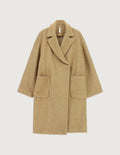 IMPERIAL - Manteau Long Camel en Drap Lainage Chiné