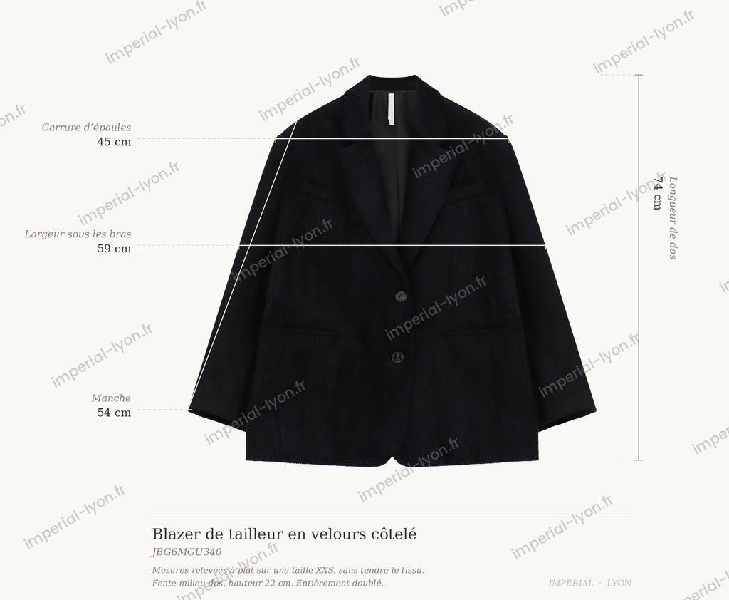 IMPERIAL - Blazer de Tailleur en Velours Côtelé