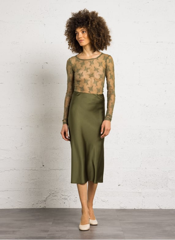 IMPERIAL – Jupe Midi Taille Haute à Coupe Evasée
