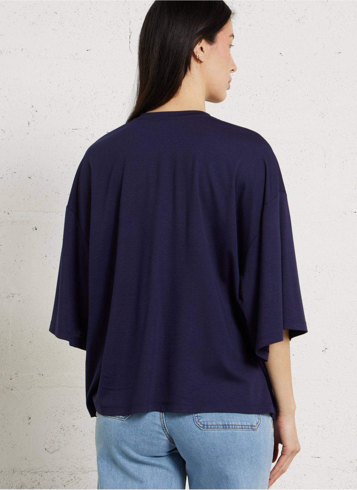 IMPERIAL – Tee-Shirt Fluide Manches Courtes Bleu Foncé