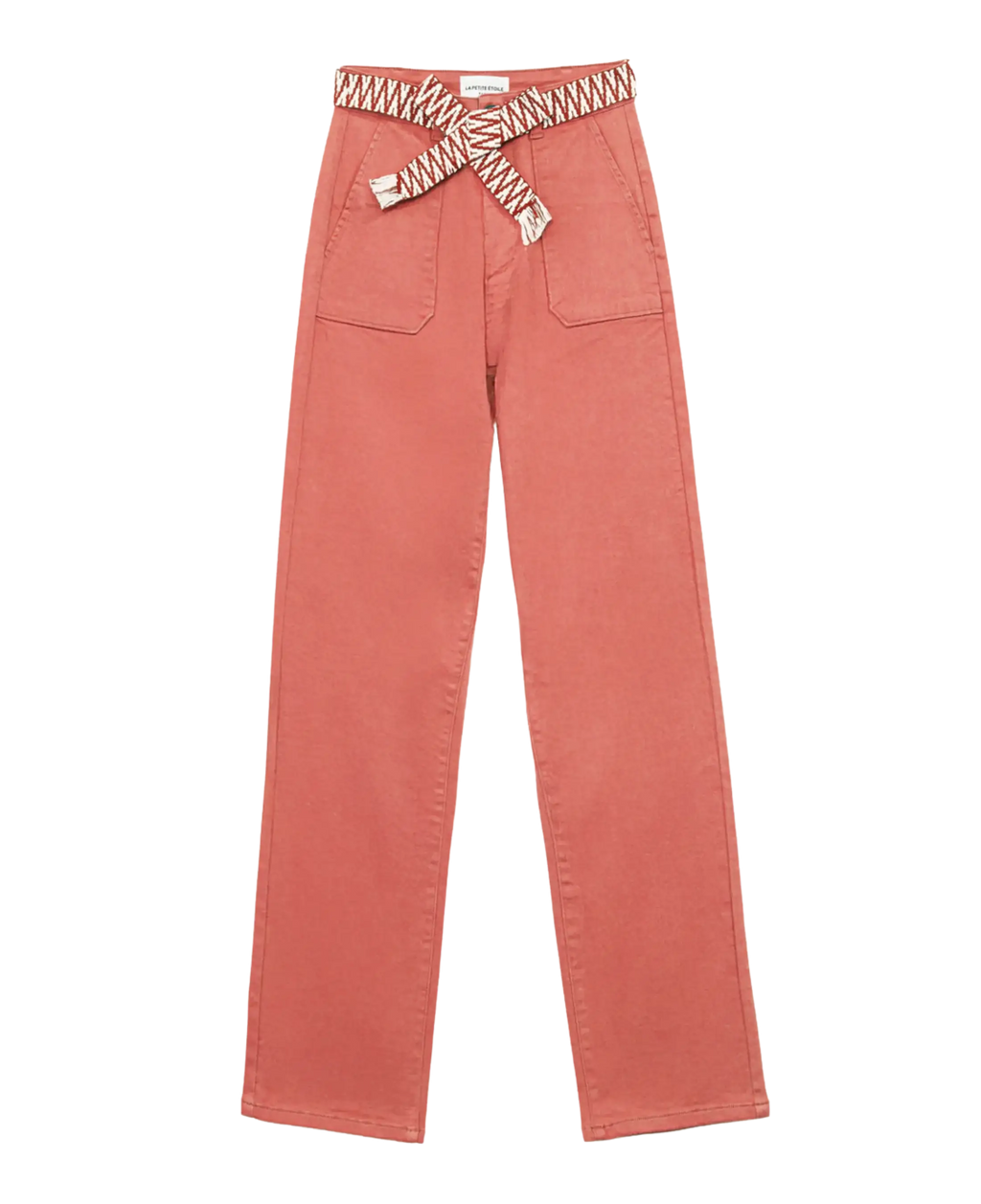 LA PETITE ÉTOILE – Pantalon Marisol Droit Taille Haute avec Ceinture Ethnique