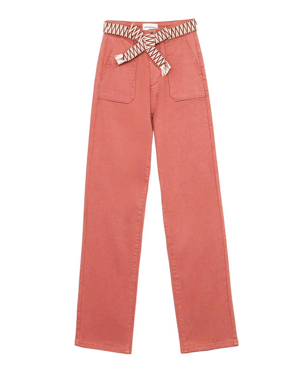 LA PETITE ÉTOILE – Pantalon Marisol Droit Taille Haute avec Ceinture Ethnique
