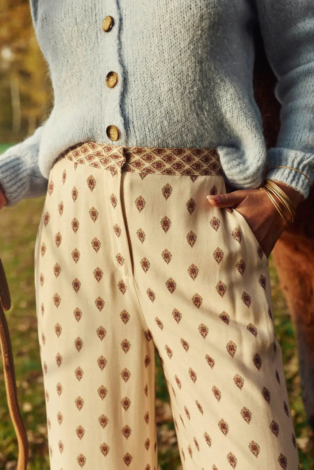 LA PETITE ÉTOILE – Pantalon Polia Droit à Imprimé Bohème