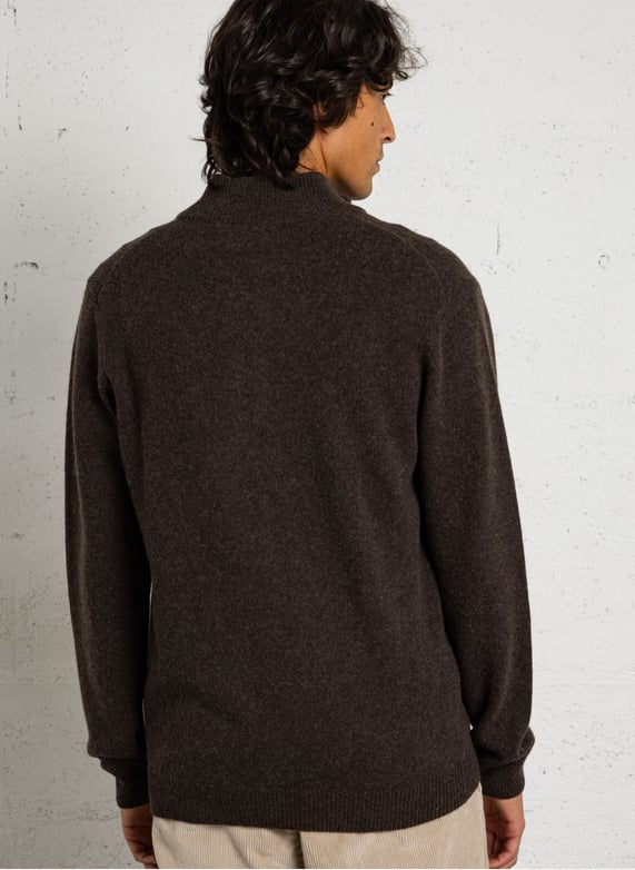 CASUAL FRIDAY – Pull Homme CFKarl Marron à Col Montant Zippé