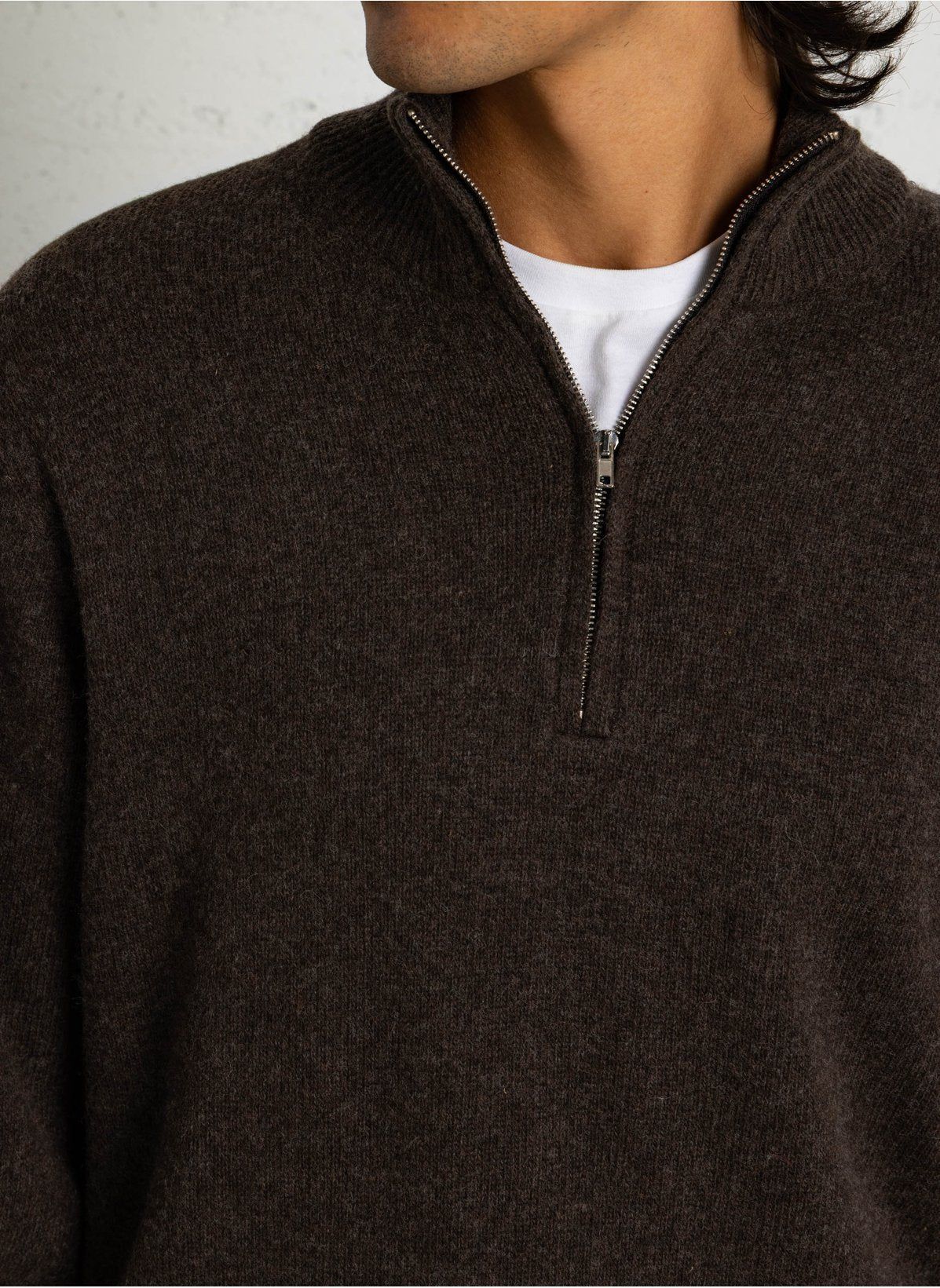 CASUAL FRIDAY – Pull Homme CFKarl Marron à Col Montant Zippé