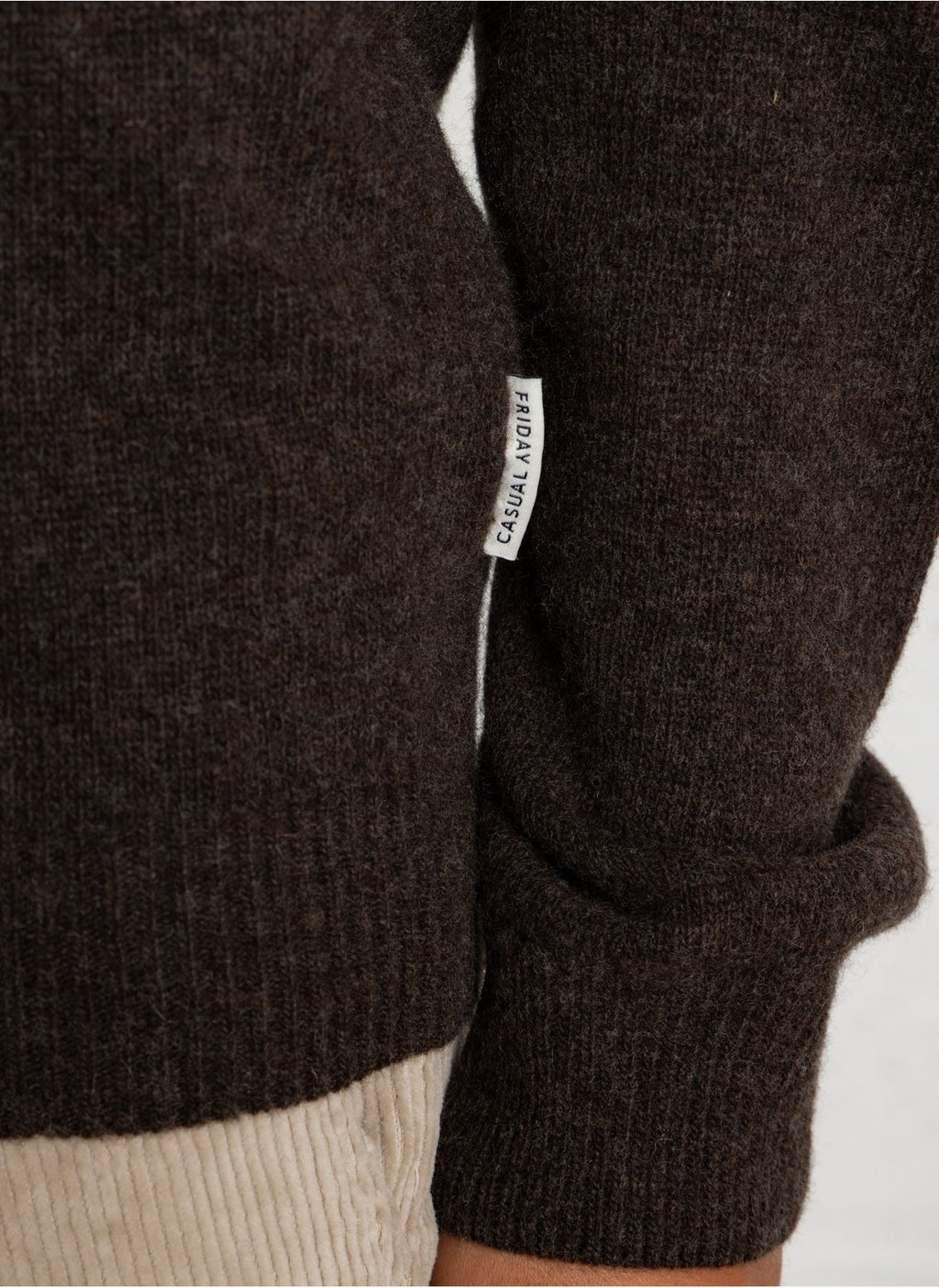 CASUAL FRIDAY – Pull Homme CFKarl Marron à Col Montant Zippé