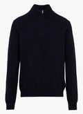 CASUAL FRIDAY – Pull Homme CFKarl Dark Navy à Col Montant Zippé
