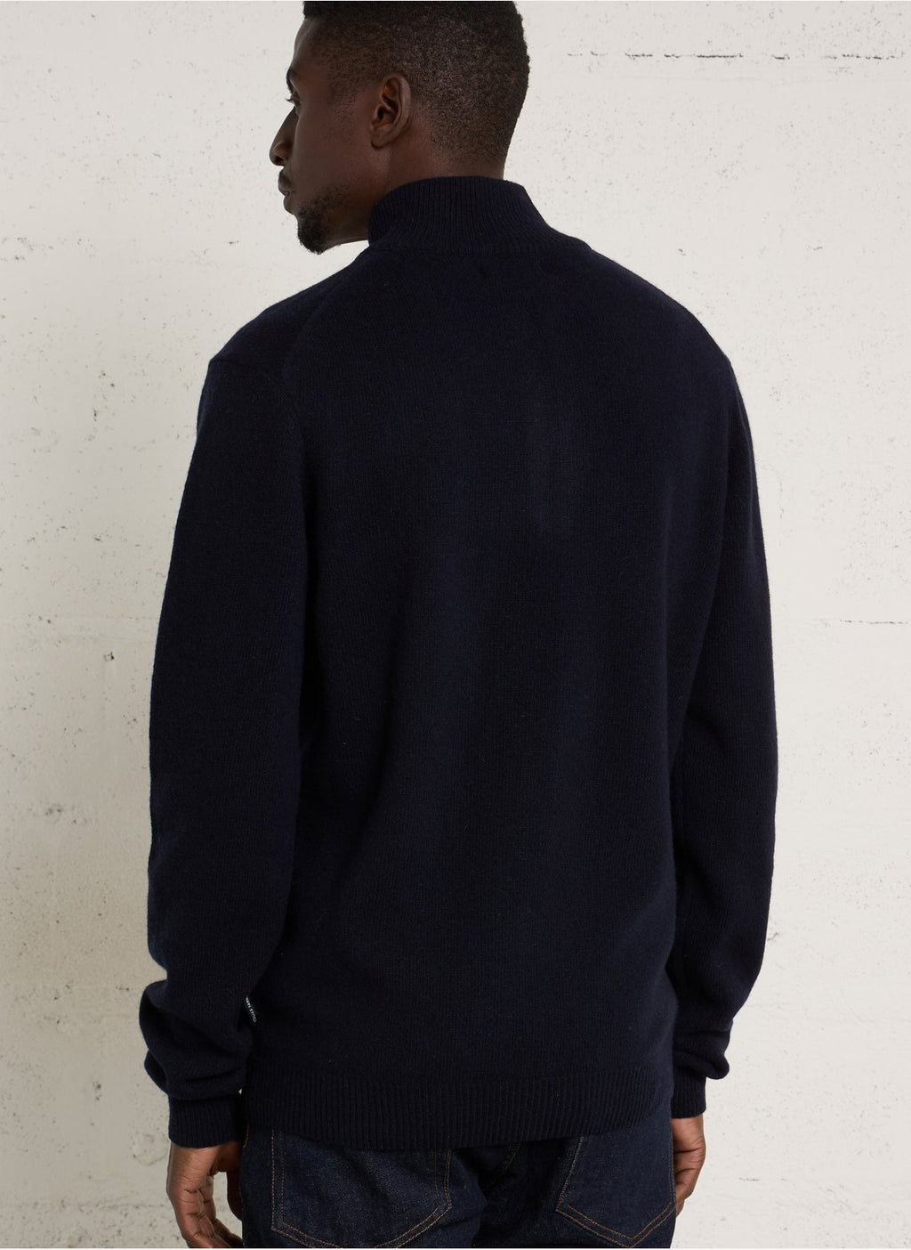 CASUAL FRIDAY – Pull Homme CFKarl Dark Navy à Col Montant Zippé
