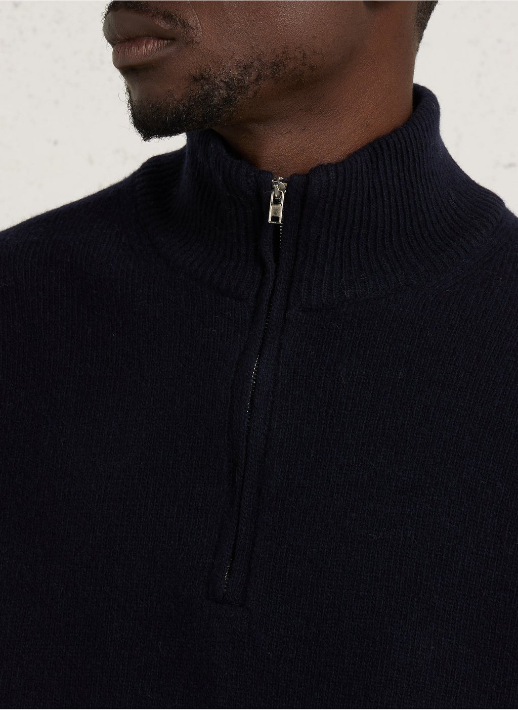 CASUAL FRIDAY – Pull Homme CFKarl Dark Navy à Col Montant Zippé