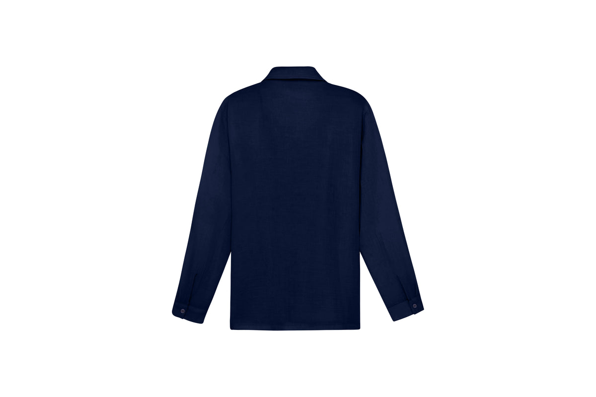 KULTE - Chemise Gaze Bleu Marine