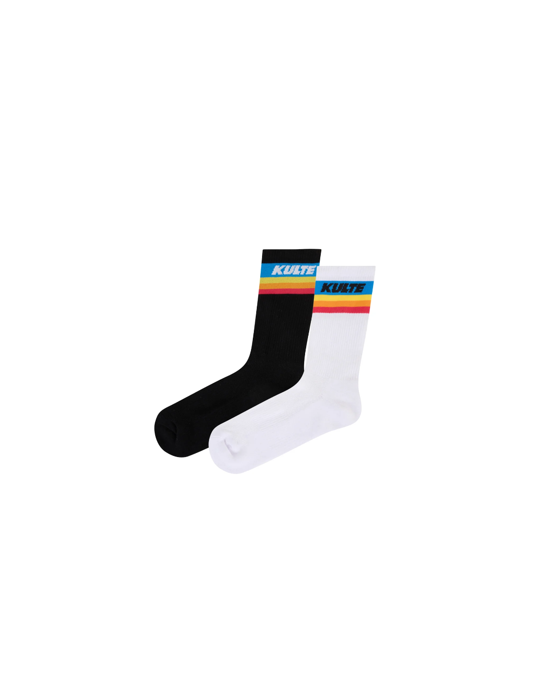 KULTE - Chaussettes Raimbow Noir Blanc Pack X2