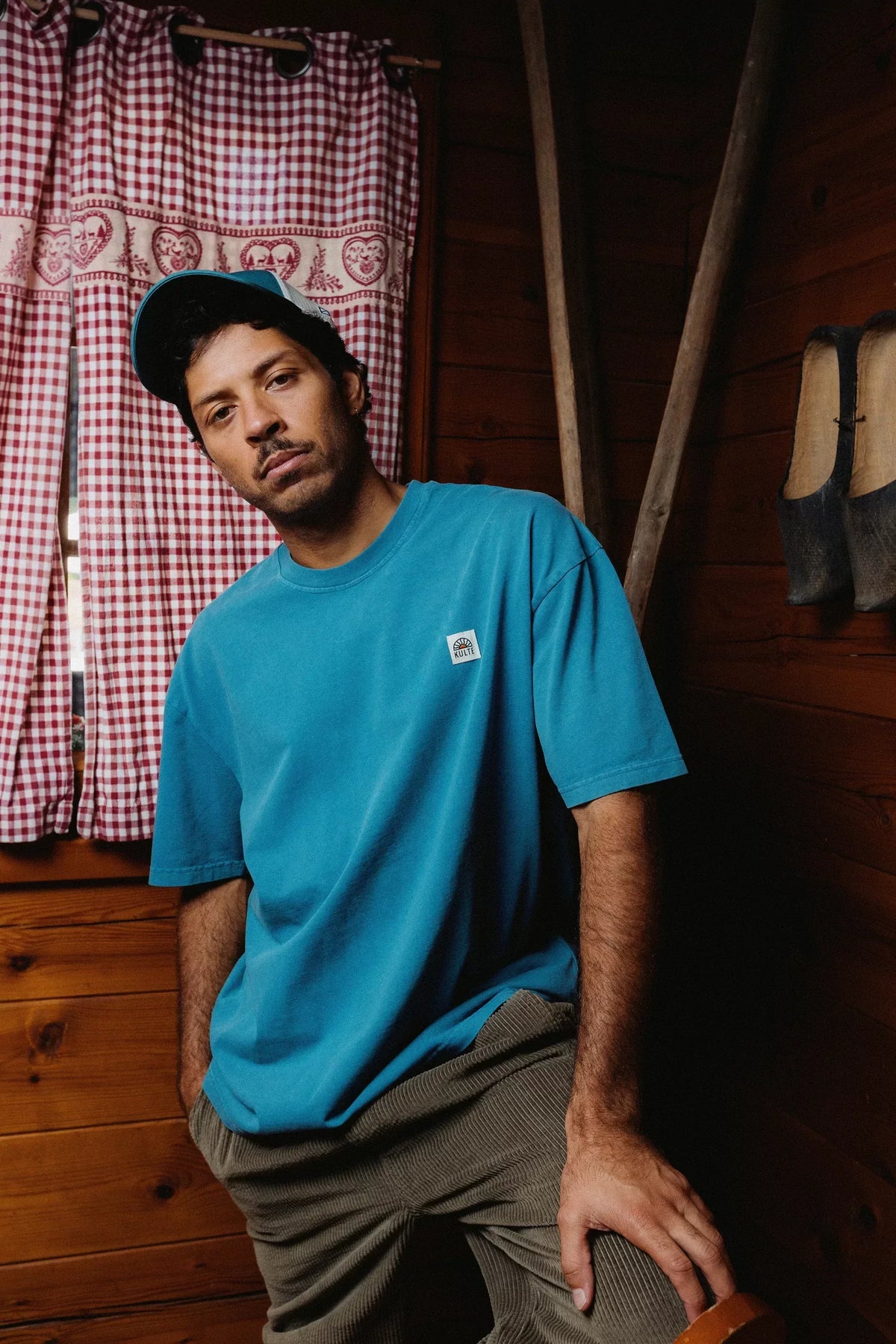 KULTE - T-Shirt Oversize Picto Vert D'eau